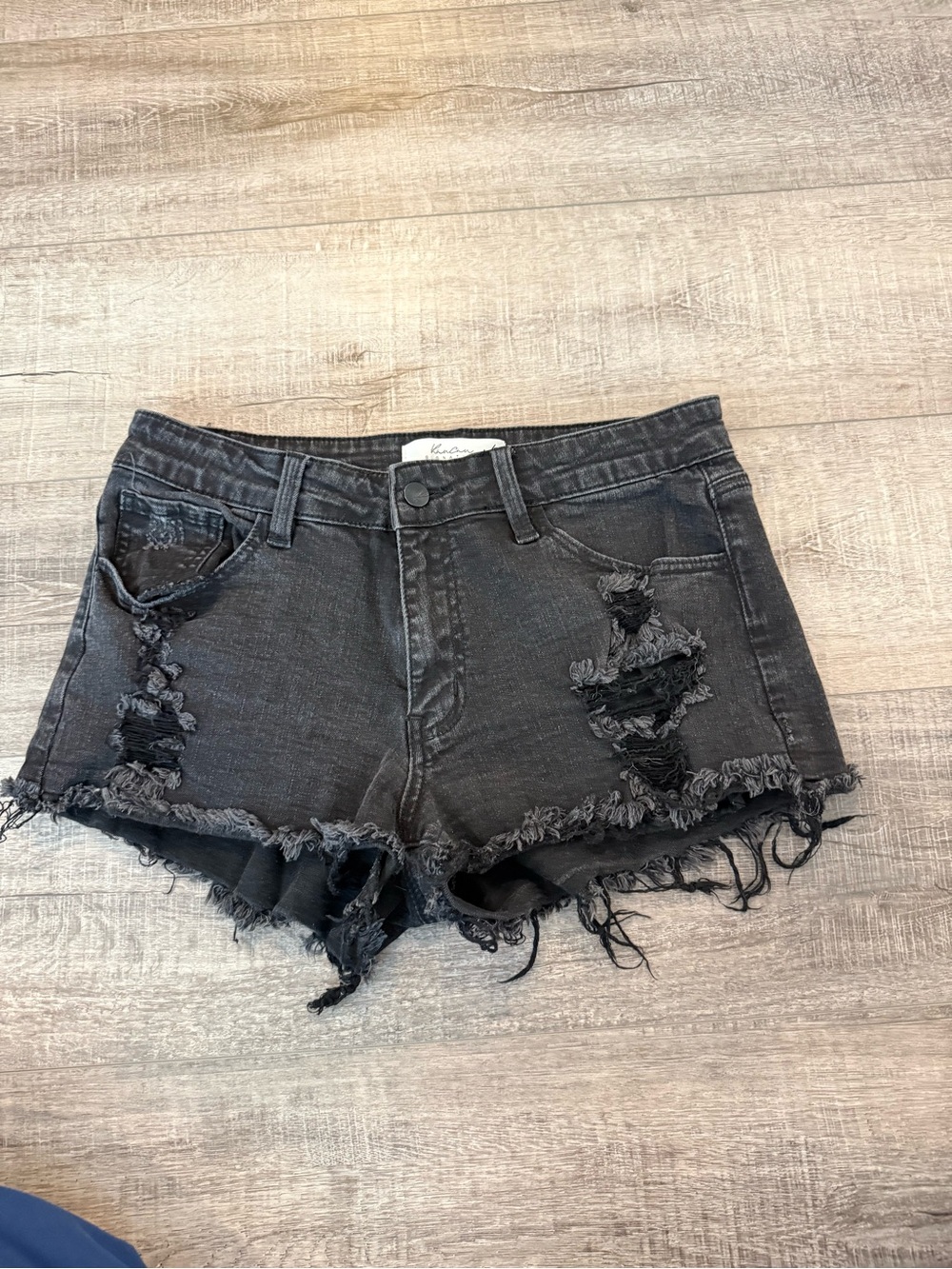 KanCan Women’s Distressed Denim Shorts – Faded Black 🖤🩶
